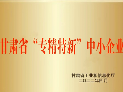 甘肅省“專精特新”中小企業(yè)（2022.4）